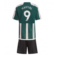 Camiseta Manchester United Anthony Martial #9 Visitante Equipación para niños 2023-24 manga corta (+ pantalones cortos)